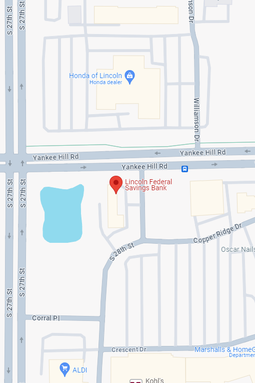 google maps screenshot showing the 27th & Yankee Hill location