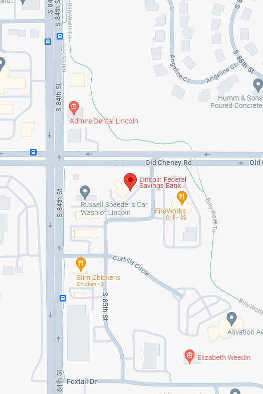google maps screenshot showing the 86th & Old Cheney location