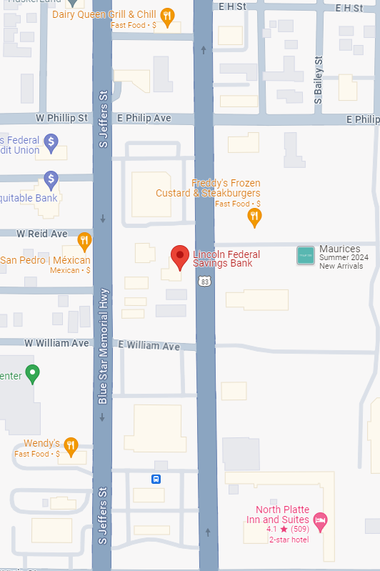 google maps screenshot showing the North Platte location